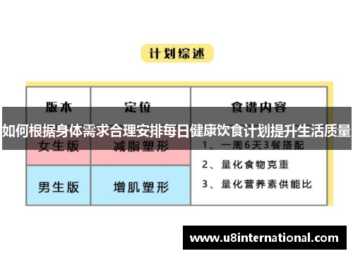 如何根据身体需求合理安排每日健康饮食计划提升生活质量